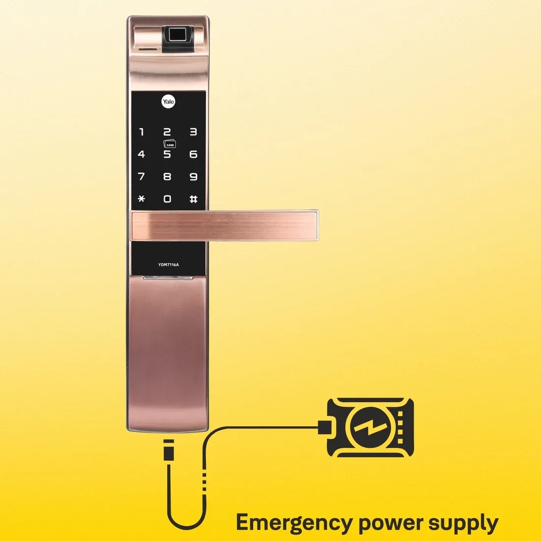 YDM 7116A Smart Lock Red Bronze YDM 7116A Smart Lock with Fingerprint PIN Code RFID Card Mechanical Key Bluetooth module by Yale 6 7