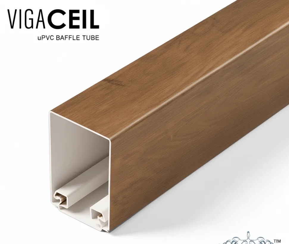 Leben vigaCEIL-uPVC-Baffle Tube-Hazelnut - Tube+Track by Leben for Walls, Interior : Colours available: Brown 1 1
