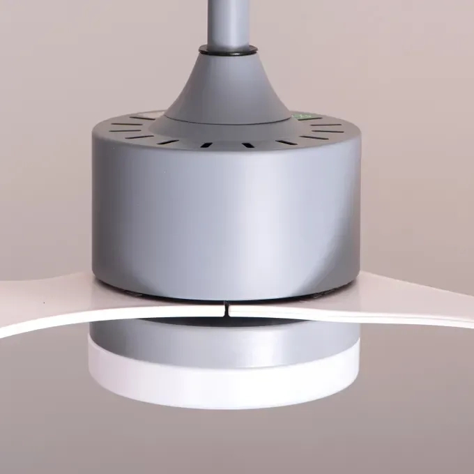 TheWhiteTeak Salzburg Story (132 cm Span, Grey Finish Metal Body, White Finish ABS Blades) 3 Colour Dimmable LED with Remote Control Ceiling Fan by White Teak : Colours available: Grey 9 8
