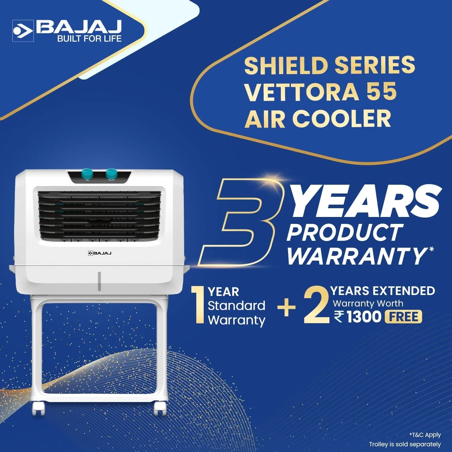 Bajaj Shield Series Vettora 55 - Air Cooler by Bajaj : Colours available: White 6 1