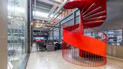 Staircase in Royal Enfield Global Headquarters Showroom