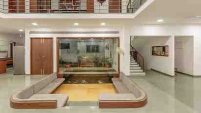 Living Room in Runway View Home