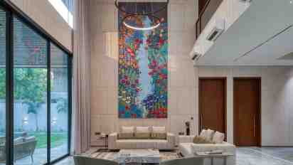 Luxury Double-Height Living Room in Parshwa Residence
