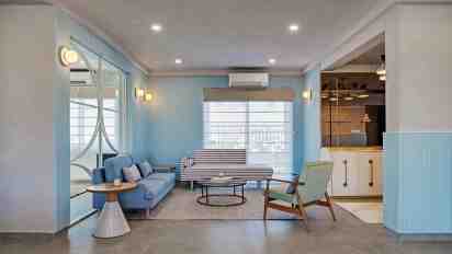 Living room in The Blues House