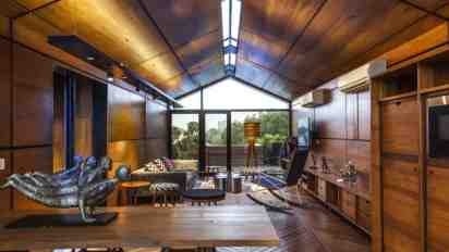 Living Room of A Family Home and a Timber Cabin