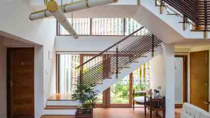 Staircase in Round Corner House