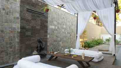 Backyard in A Fusion Of Classic and Modern House