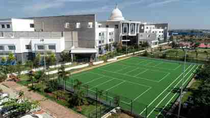Volleyball Court in Tejas International School