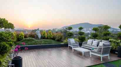 Terrace Garden in The Brickhaus Residence