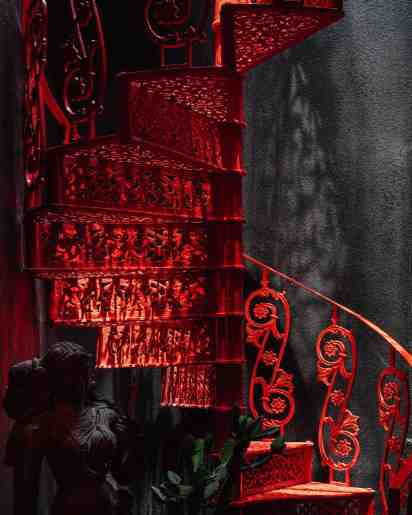 Staircase in Neo-Mod Indian Home
