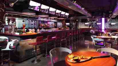 Bar interior in Underdoggs Sports Bar and Grill