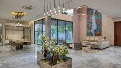 Luxury Open-Plan Living & Dining Room in Parshwa Residence