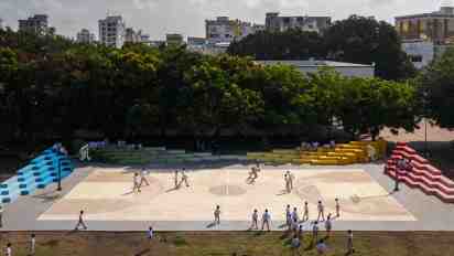 Outdoor Basketball Court at St. Mary’s School