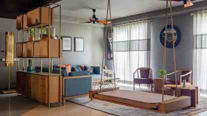 Living room in the DLF Capital Greens Residence