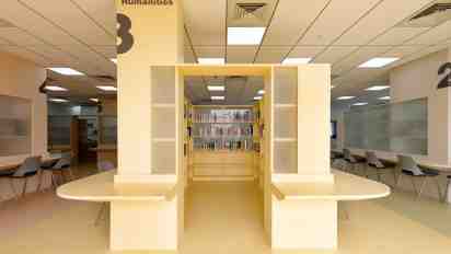 School Library Interior in Modern High School International video thumbnail
