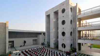 Couryard in BAPS Swaminarayan Vidyamandir Girls School
