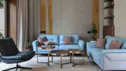 Living Room in Brick Nest House