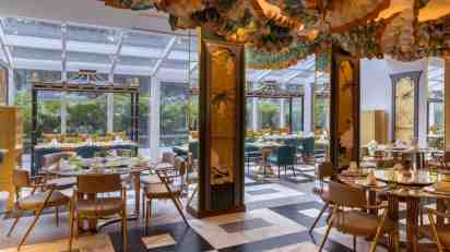 Restaurant Interior in Claridges Hotel