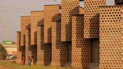 Restaurant Exterior with Brick Cladding of Petti Restaurant