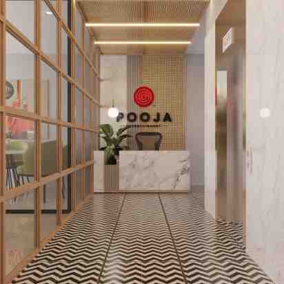 Office Reception in Pooja Entertainment