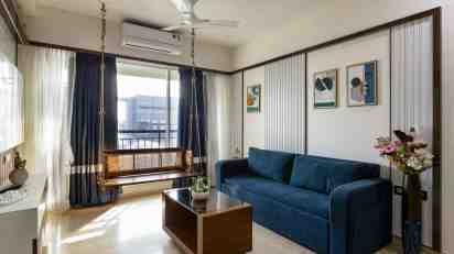 Living Room in 3BHK Seawoods Apartments