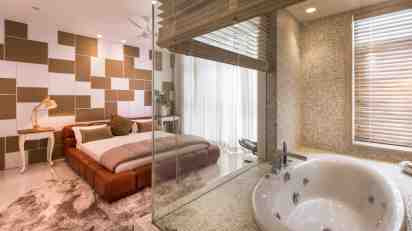 Bedroom in Sky High Duplex Apartment
