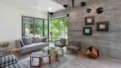 Living Room in the Lap of Nature House