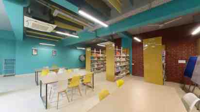 School Library Interior of Sharda World School