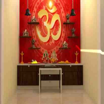Pooja Room In  Mrs.Sanjana Residence