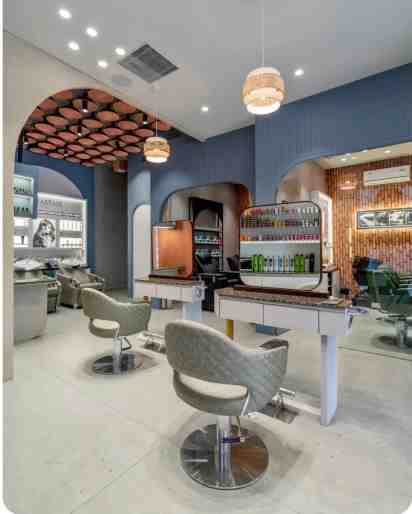 Salon Interior with Barber Chair in Zion Salons