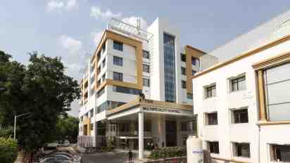 Hospital Exterior of PSRI Multi-Specialty Hospital