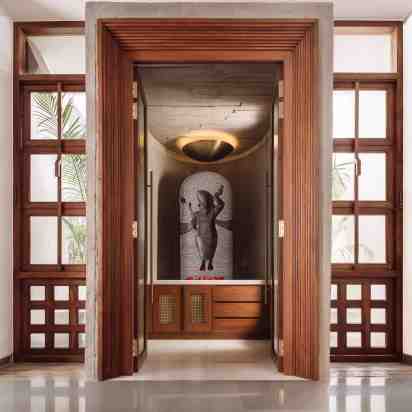 Pooja Room in Enclosure Residence