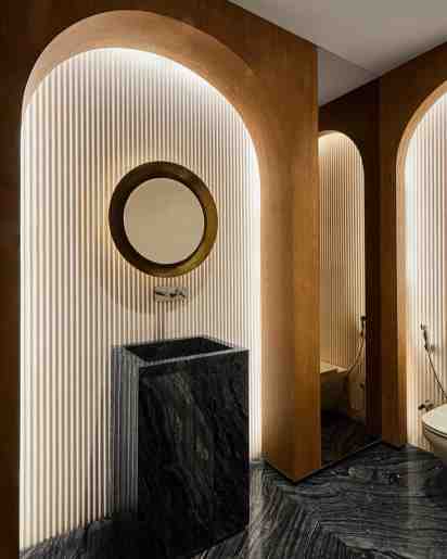 Powder Room in Story of Arches Residence