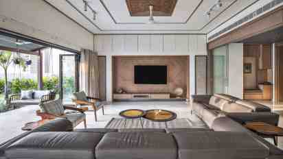 Living Room in Captivating Cube House