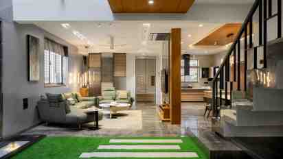 Transitional Space in Vrundavan Residence