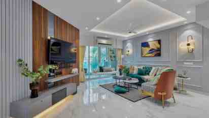 Living Room in Singhal’s Nest Residence