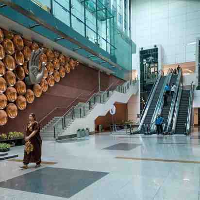 Airport Interior of Indira Gandhi International Airport Terminal- 3 video thumbnail