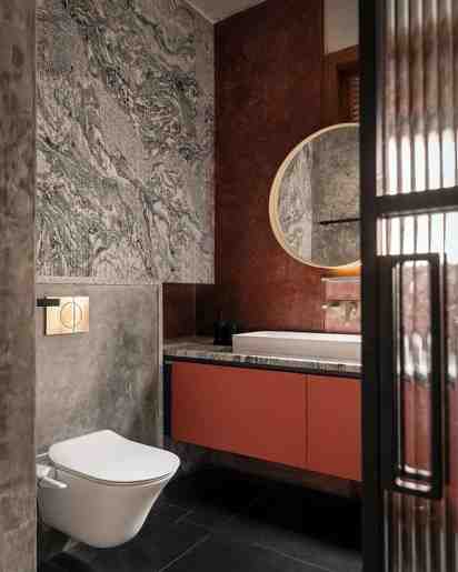 Powder Room In The Stone Box House