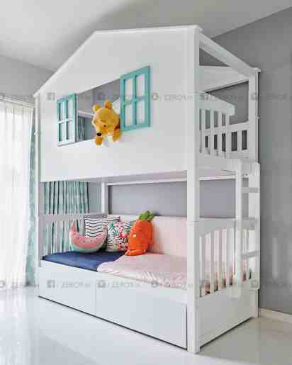 Bedroom in Warm White Apartment