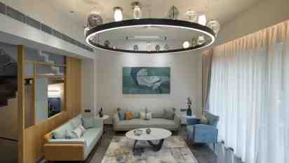 Living Room in The Courtyard House
