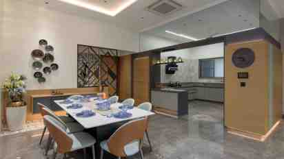 Dining Room in The Courtyard House