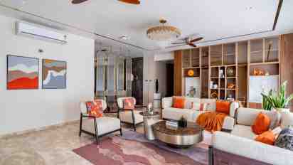 Living Room In Calm Canvas Apartment