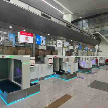 Airport Interior of Indira Gandhi International Airport Terminal- 3 – Self Baggage Drop Counter