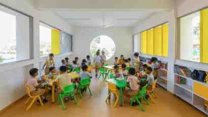 School Classroom Interior of Lakshdham School