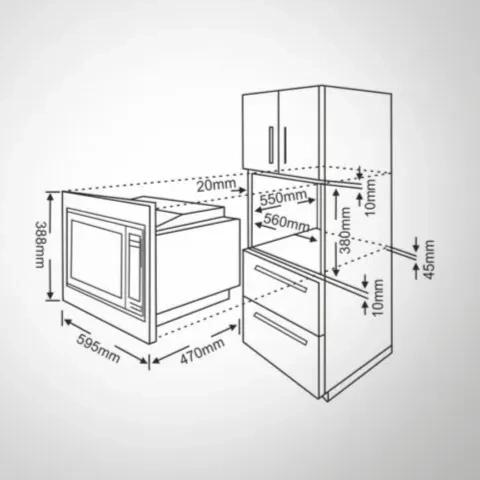 KAFF Appliances KB7A- Built in Microwave capacity 32 litre 4
