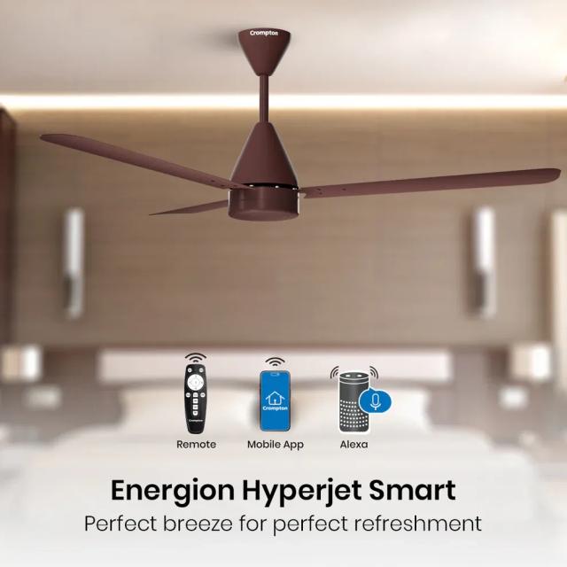 Crompton Energion Hyperjet smart BLDC Ceiling Fan - Brown 1