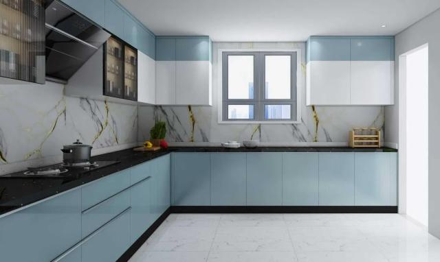 Radon L shaped Kitchen Design - Semi Gloss