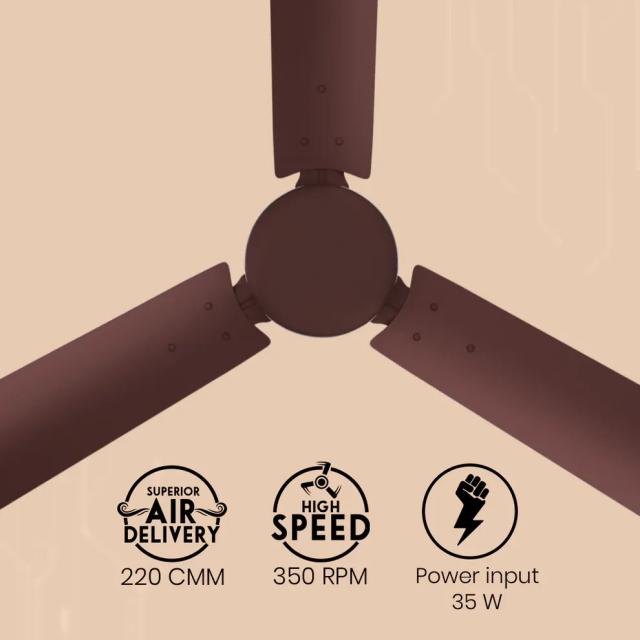 Crompton Energion Hyperjet smart BLDC Ceiling Fan - Brown 6