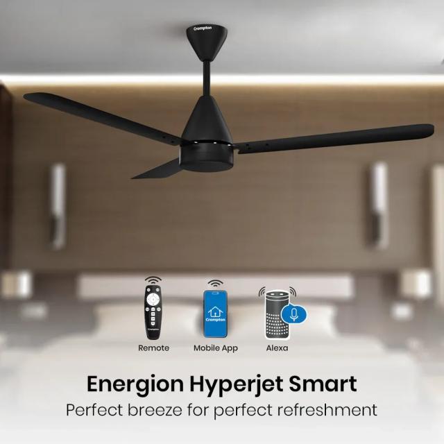 Crompton Energion Hyperjet smart BLDC Ceiling Fan - Matt Black 1
