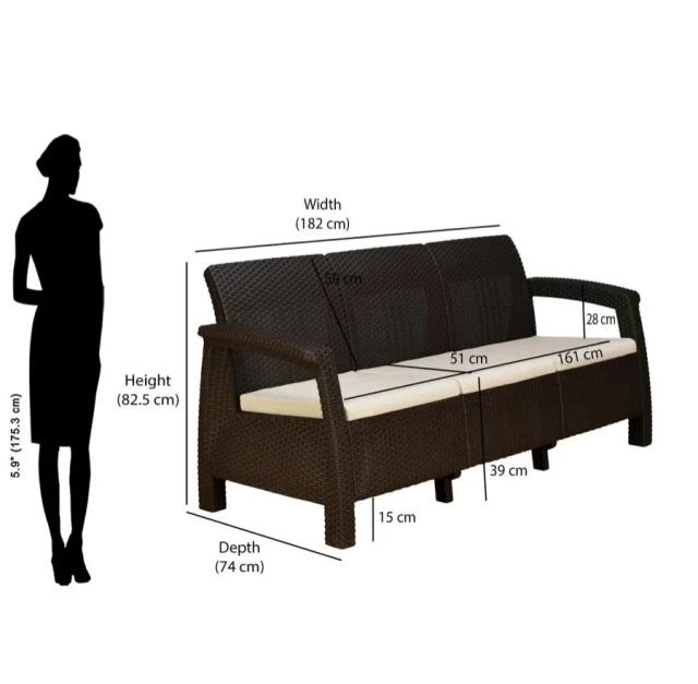 Nilkamal Goa Sofa Set with Cushion - 3 Seater 5